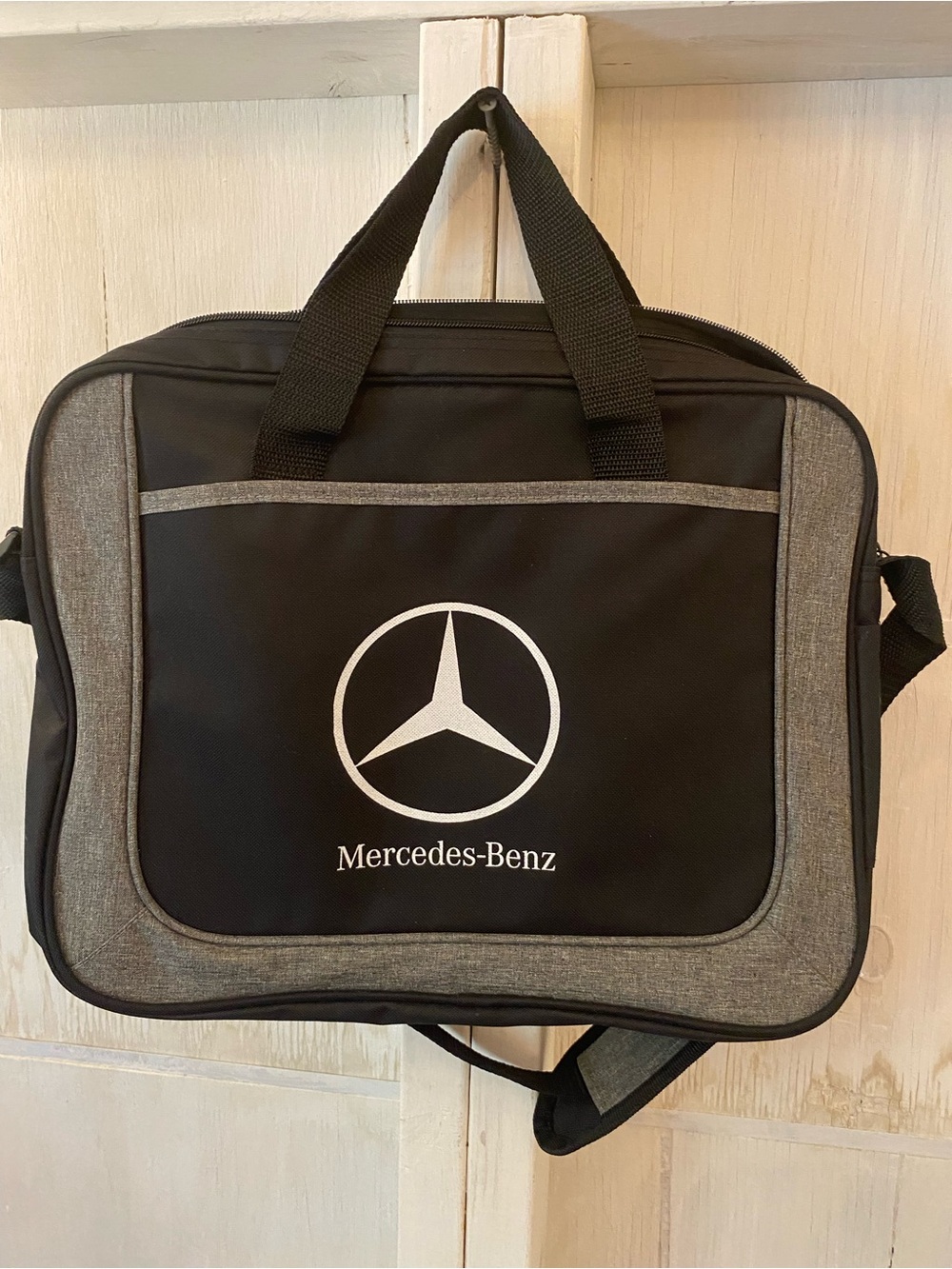 Mercedes-Benz Black & Gray Laptop Briefcase Bag